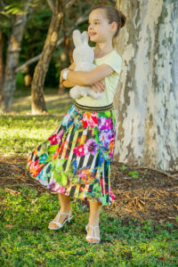 This 5-panel high low skirt pattern is a beginner-friendly statement sew in sizes 12 months to 12 years